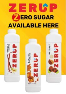 Zerup sugar free syrup available from Zeroz